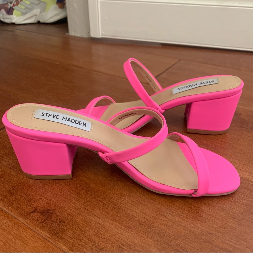 Pink Steve Madden heeled sandals
